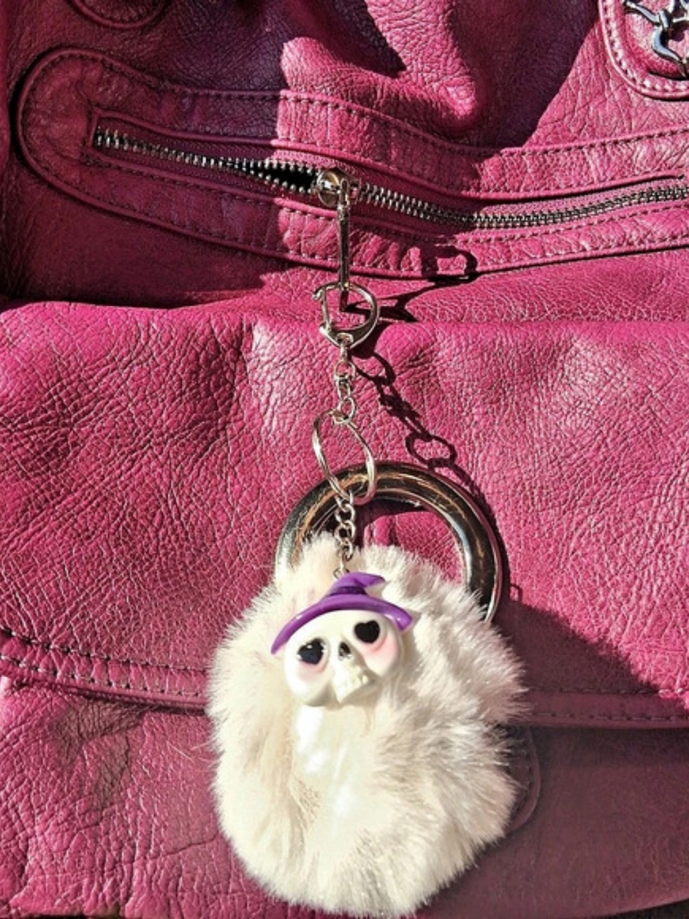 Love Witch Skull Heart Eyes Charm Keychain